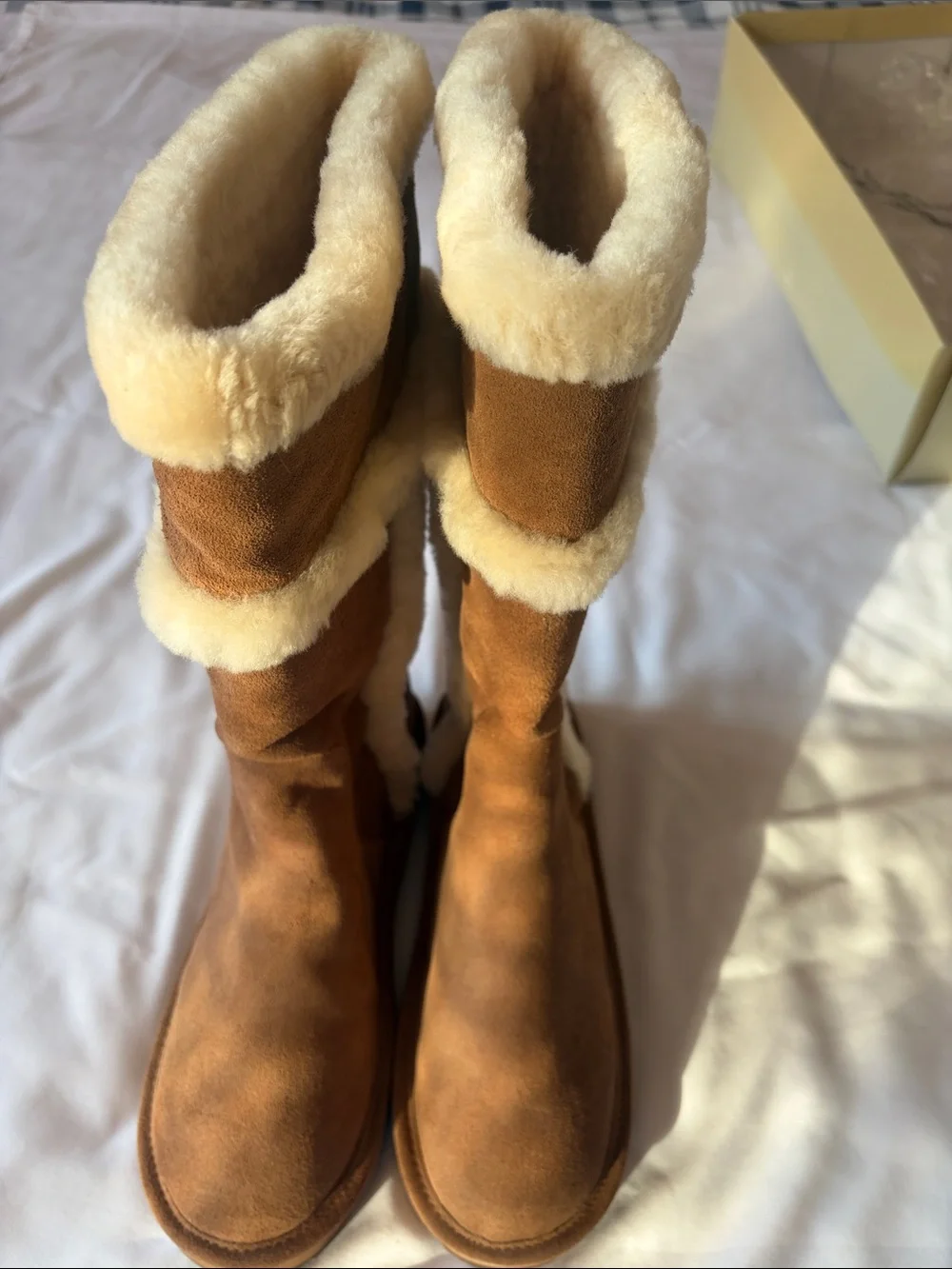Michael Kors Tan Shearling-Trim Winter Boots